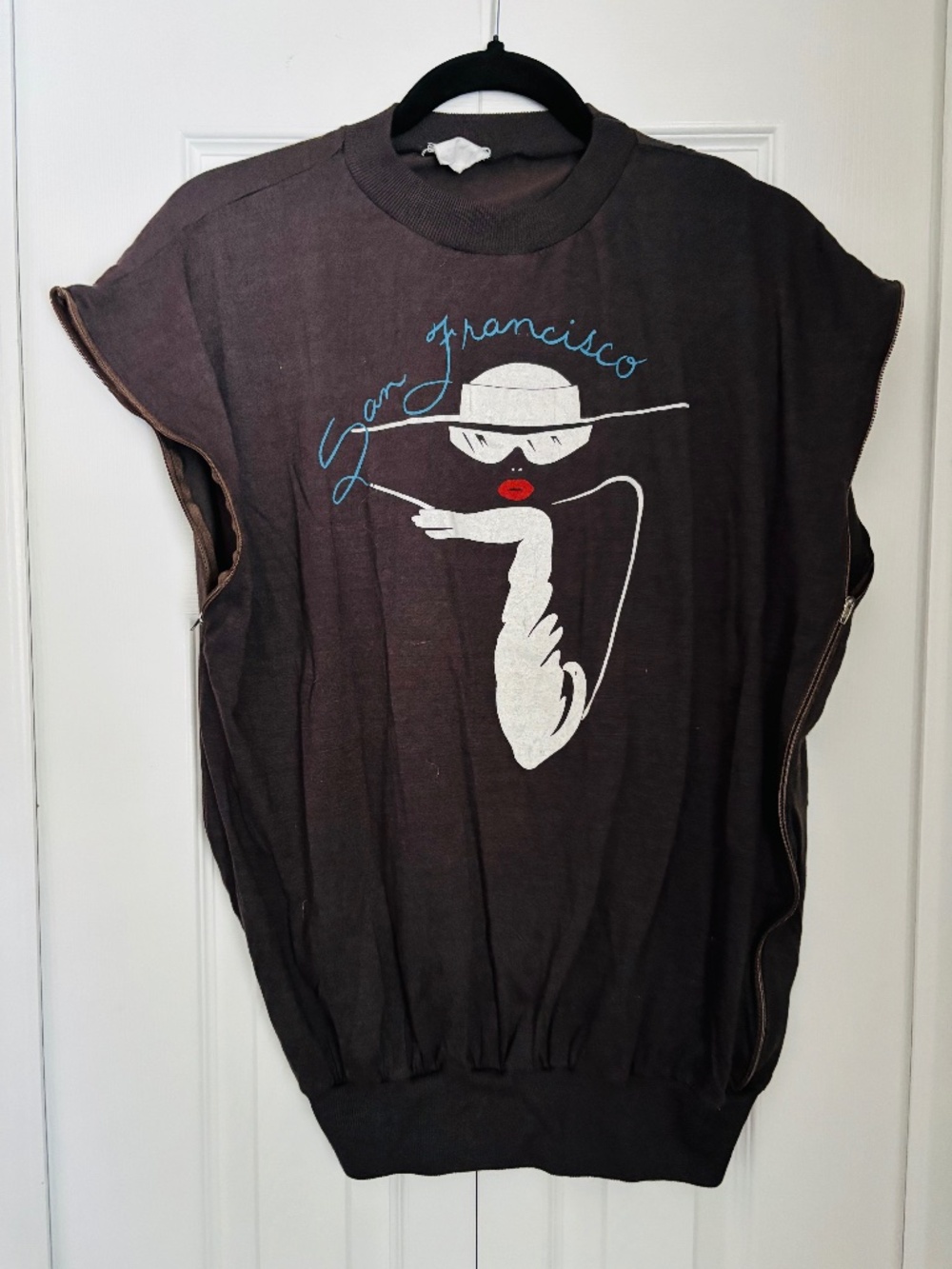 RARE 1980's SAN FRANCISCO Full Side Zip Tank